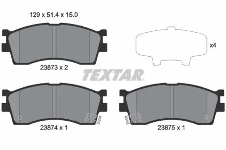 2387301 Тормозные колодки дисковые TEXTAR подбор по vin на Brocar