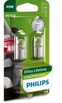 12821LLECOB2 Автолампа Philips 12821LLECOB2 LongLife EcoVision R5W BA15s 5 W прозрачная PHILIPS подбор по vin на Brocar