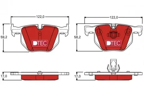 GDB1727DTE Тормозные колодки, дисковые. TRW подбор по vin на Brocar