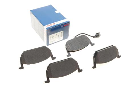 0986494721 Колодки гальмівні (передні) Ауді A3/Seat Leon/Skoda Octavia IV/V/VW Golf VII 12- (+датчик) BOSCH підбір по vin на Brocar
