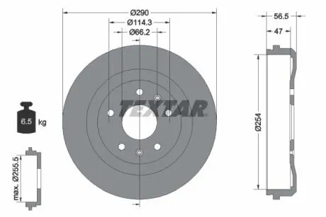 94030900 Тормозной барабан TEXTAR подбор по vin на Brocar