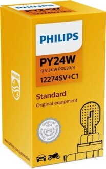 12274SVC1 Автолампа Philips 12274SVC1 Standard PY24W PG20/4 24 W оранжевая PHILIPS подбор по vin на Brocar