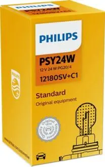 12180SVC1 Автолампа Philips 12180SVC1 Standard PSY24W PG20/4 24 W оранжевая PHILIPS підбір по vin на Brocar