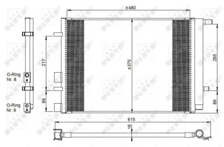 350095 Радіатор кондиціонера HYUNDAI I20 1,2-1,6B 08- NRF підбір по vin на Brocar