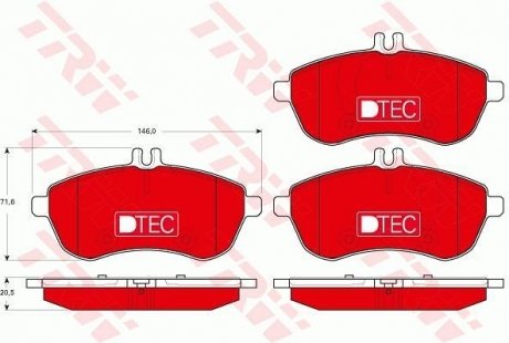 GDB1736DTE Гальмівні колодки, дискові TRW підбір по vin на Brocar