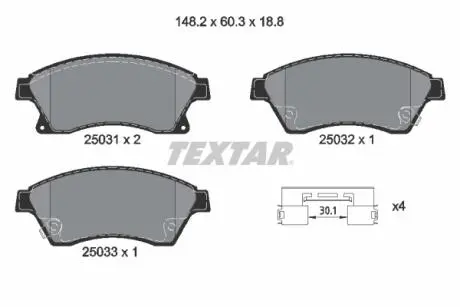 2503181 Тормозные колодки дисковые TEXTAR подбор по vin на Brocar