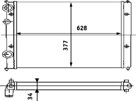 CR394000S Радіатор 628 mm VW/SEAT Caddy,Polo,Ibiza,Cordoba 1,4-2,0/1,9TDi 93-99 MAHLE / KNECHT підбір по vin на Brocar