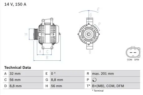 0986046300 Генератор BOSCH підбір по vin на Brocar
