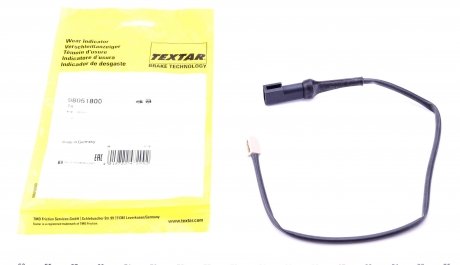 98051800 Датчик зносу гальмівних колодок (задніх) Ford Tourneo Custom/Transit Custom 2.0/2.2TDCI12- (L=475mm) TEXTAR підбір по vin на Brocar