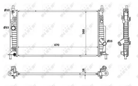 53905 Радіатор охолодження Mazda 3 1.6/2.3 08-14 NRF підбір по vin на Brocar