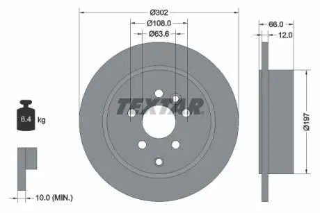 92162703 Диск тормозной TEXTAR подбор по vin на Brocar