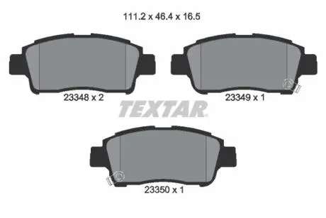 2334803 Тормозные колодки дисковые TEXTAR підбір по vin на Brocar