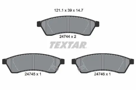 2474401 Комплект тормозных колодок, дисковый тормоз TEXTAR підбір по vin на Brocar