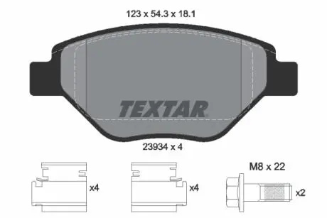 2393401 Колодки тормозные (передние) Renault Megane II 1.4 02- (Bosch) TEXTAR подбор по vin на Brocar
