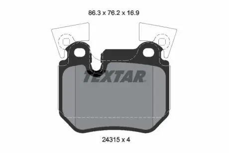 2431501 Комплект тормозных колодок, дисковый тормоз TEXTAR підбір по vin на Brocar