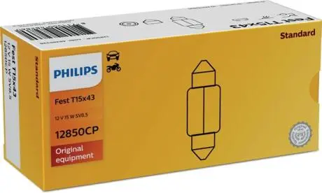 12850CP Лампочки 12V/15W 15. 5X41MM C15W SV8. 5-8 PHILIPS подбор по vin на Brocar