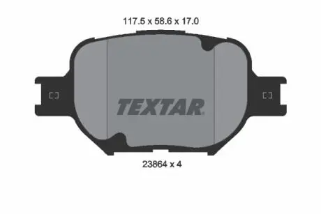 2386401 Комплект тормозных колодок, дисковый тормоз TEXTAR підбір по vin на Brocar