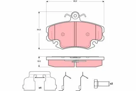 GDB1635 Комплект тормозных колодок, дисковый тормоз TRW подбор по vin на Brocar