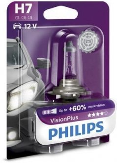 12972VPB1 Автолампа Philips 12972VPB1 VisionPlus H7 PX26d 55 W прозрачная PHILIPS подбор по vin на Brocar