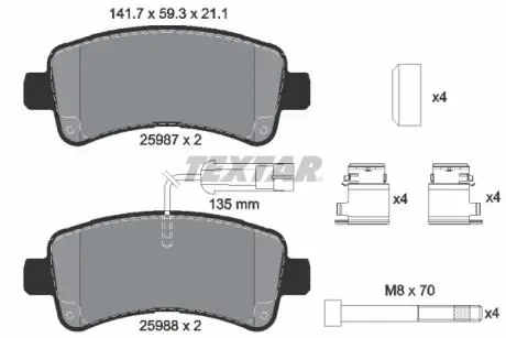 2598701 Тормозные колодки дисковые TEXTAR подбор по vin на Brocar