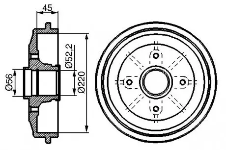 0986477151 Барабан тормозной (задний) Peugeot 206/208 08- BOSCH подбор по vin на Brocar