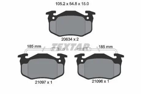 2109601 Тормозные колодки дисковые TEXTAR підбір по vin на Brocar