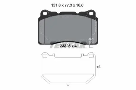 2332502 Гальмівні колодки, дискове гальмо (набір) TEXTAR підбір по vin на Brocar
