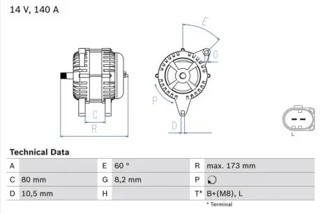 0986049950 Генератор BOSCH подбор по vin на Brocar
