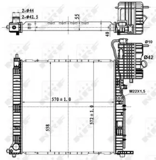 50583 Радіатор охолодження MB Vito (W638) 2.2CDI/2.3TD 96- NRF підбір по vin на Brocar