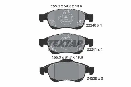 2224001 Комплект тормозных колодок TEXTAR подбор по vin на Brocar