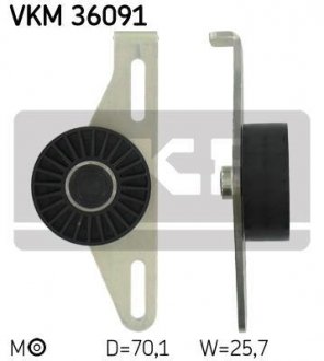 VKM36091 Натяжной ролик, поликлиновой ремень SKF подбор по vin на Brocar