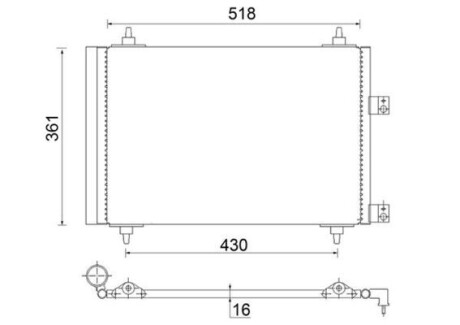 AC314000S SKRAPLACZ KLIMATYZACJI CITROEN C5 1,8/2,0 16V MAHLE / KNECHT підбір по vin на Brocar