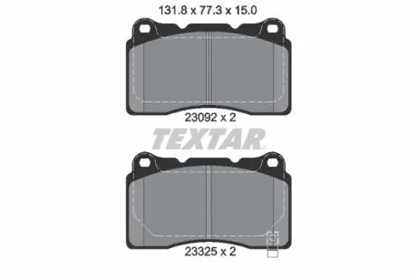 2309204 Колодки тормозные (передние) Honda Civic 12-/Mitsubishi Lancer 95-15/Subaru Impreza 99-13 (Brembo) TEXTAR підбір по vin на Brocar