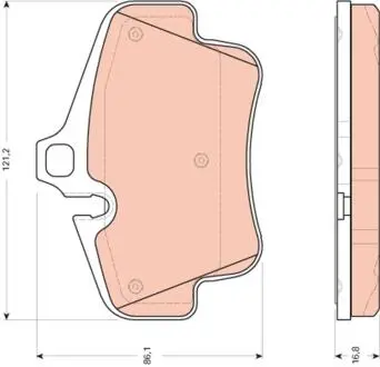 GDB1758 Тормозные колодки дисковые PORSCHE 911/Boxster (986)/Cayman &quot;R &quot;97-&quot;13 TRW підбір по vin на Brocar