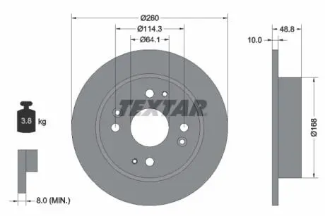 92081700 Тормозной диск TEXTAR подбор по vin на Brocar