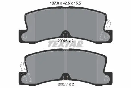 2007601 Гальмівні колодки, дискове гальмо (набір) TEXTAR підбір по vin на Brocar
