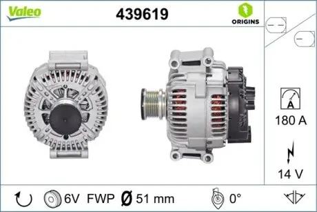439619 Генератор VALEO подбор по vin на Brocar