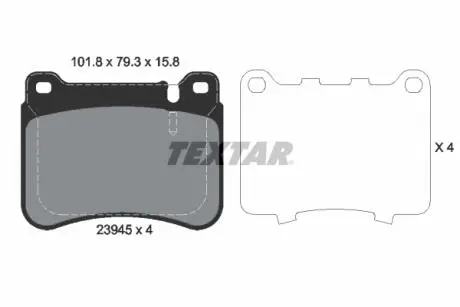 2394501 Тормозные колодки дисковые TEXTAR подбор по vin на Brocar