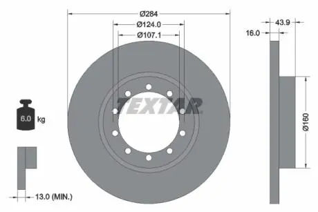 93242500 Гальмівний диск TEXTAR підбір по vin на Brocar
