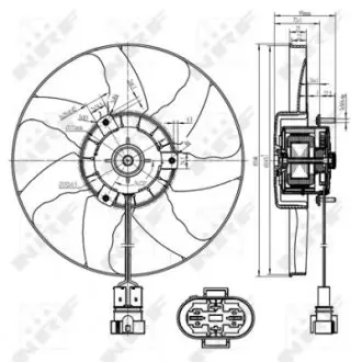 47428 Вентилятор радіатора (електричний) VW T4 90-03 NRF підбір по vin на Brocar