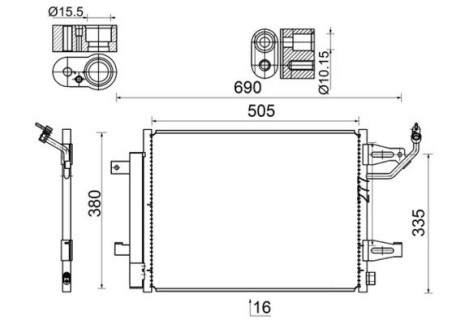 AC509000S Радиатор кондиционера MAHLE / KNECHT підбір по vin на Brocar