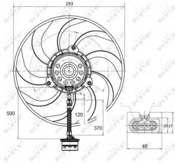 47373 Вентилятор радіатора (електричний) Skoda Fabia/VW Polo 99-08 NRF підбір по vin на Brocar