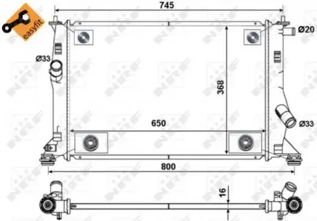 53465 Радиатор охлаждения Mazda 5 1.8-2.0 05- NRF подбор по vin на Brocar