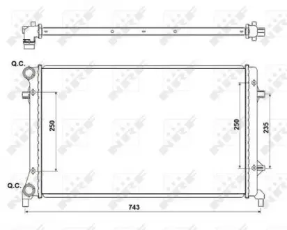 53405A Радиатор охлаждения VW Caddy 1.9TDI 03- (650x415x23) NRF подбор по vin на Brocar