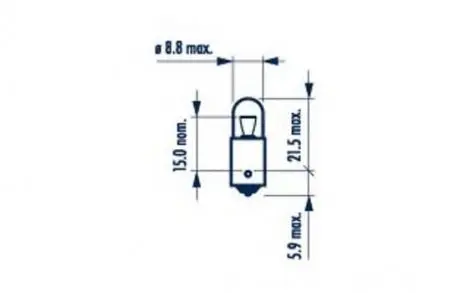 17131 Лампочка Т4W 4 Вт 12В цоколь BA9s T8.5x24.5 NARVA підбір по vin на Brocar