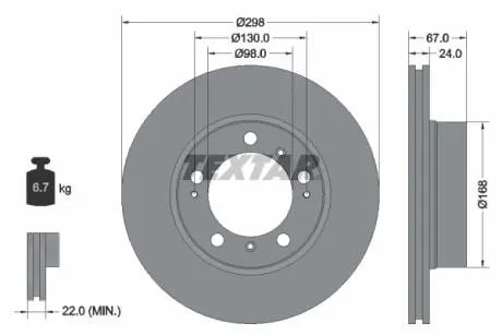 92088803 Гальмівний диск TEXTAR підбір по vin на Brocar