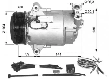 32427 Компрессор кондиционера Opel Astra H 1.9CDTI 04-10/Zafira 05-15 NRF подбор по vin на Brocar