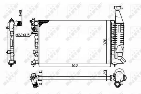 54677 Радіатор охолодж. двигуна Citroen Berlingo 1.1/1.4/1.8 06.96- NRF підбір по vin на Brocar