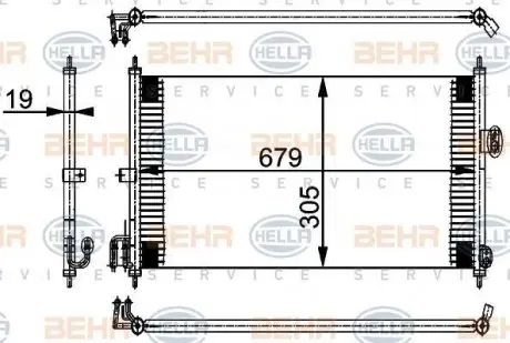 8FC351038581 Радіатор кондиціонера HELLA підбір по vin на Brocar