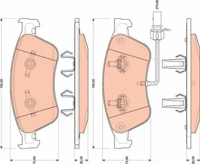 GDB1811 Гальмівні колодки, дискове гальмо (набір) TRW підбір по vin на Brocar